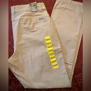 Columbia Men's Tan Active Fit Tech Pants 32 X 32 NWT